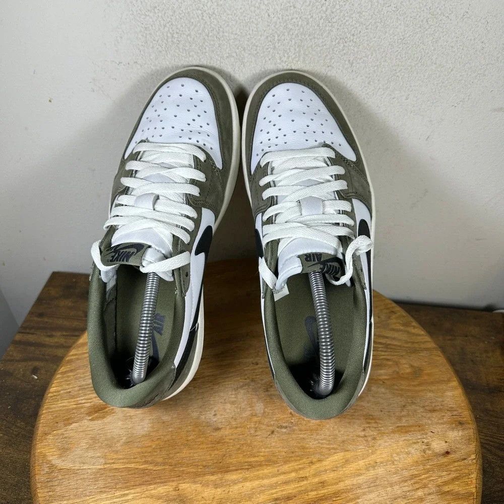 Nike Air Jordan 1 Retro Low OG Medium Olive Black White HQ6998-200 Mens 8.5